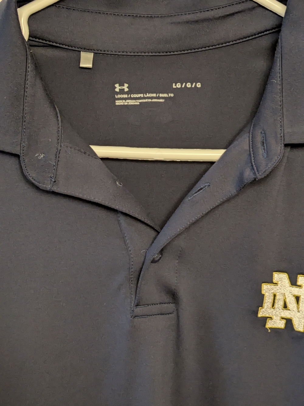 Notre Dame Under Armour Navy Polo - Picture 2 of 4
